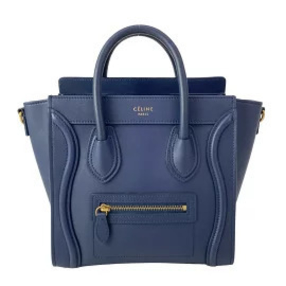 Celine Luggage Tote Shopper Handbag Navy Blue